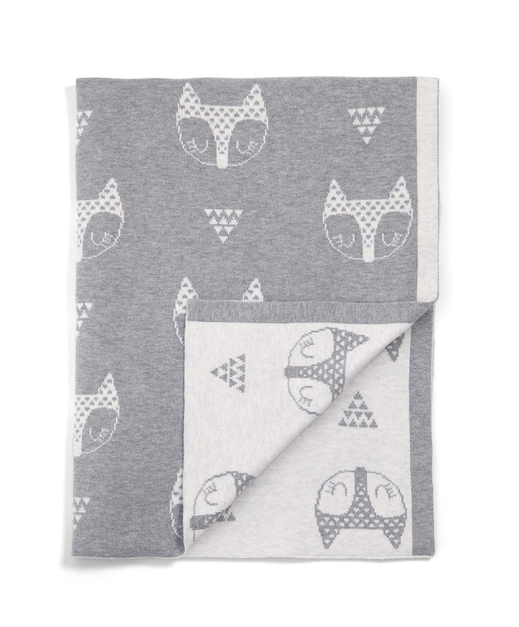 Mamas&Papas Small Knitted Blanket - FOX HEAD - Mamas&Papas