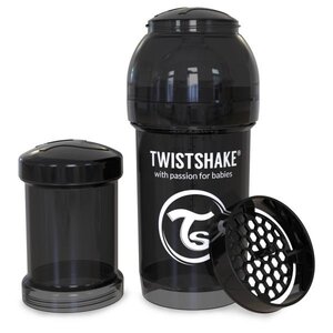 Twistshake Anti-Colic pudele 180ml Black - Suavinex