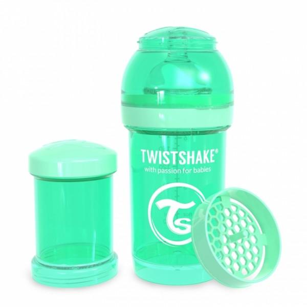 Twistshake Anti-Colic barošanas pudelīte 180ml Pastel Green Green  - Twistshake
