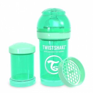 Twistshake Anti-Colic barošanas pudelīte 180ml Pastel Green Green  - Suavinex