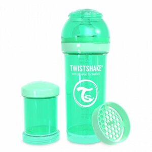 Twistshake Anti-Colic barošanas pudelīte 260ml Pastel Green Green  - Suavinex
