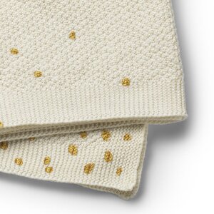 Elodie Details Moss-Knitted Blanket - Gold Shimmer White/gold One Size - Nordbaby