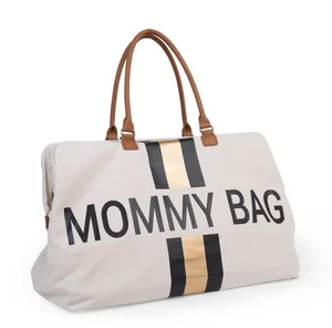 Childhome Mommy Bag nursery bag Off White Stripes Black/Gold - Nordbaby