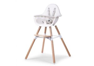 Childhome Evolu 2 chair 2in1 with bumper, White - Joie