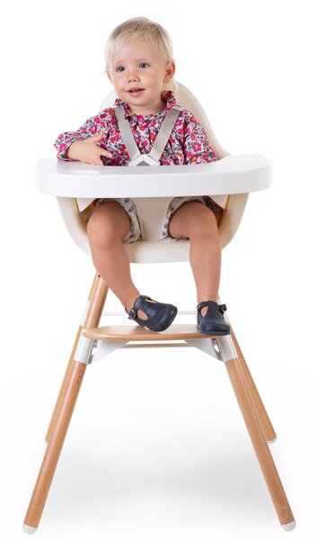 Childhome Evolu 2 chair 2in1 with bumper, White - Childhome