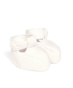 Mamas&Papas White Knit Bootees  - NAME IT
