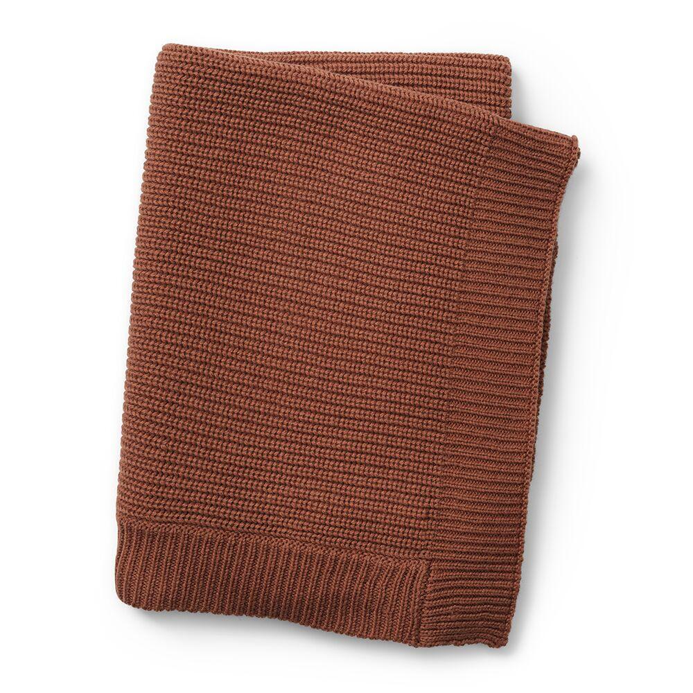 Elodie Details Wool Knitted Blanket- Burned Clay One Size Rust - Elodie Details