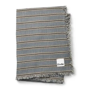 Elodie Details Soft Cotton Blanket  Sandy stripe One Size Blue/Beige/Black - Nordbaby