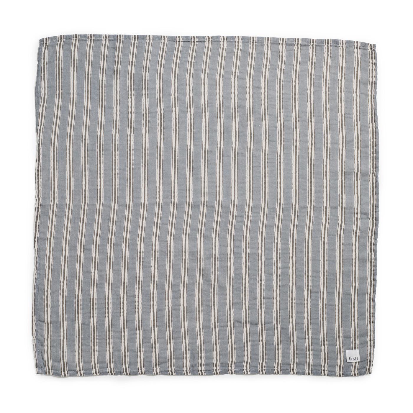 Elodie Details Bamboo Blanket  Sandy Stripe One Size Blue/Beige/Black - Elodie Details