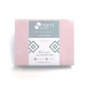 Nordbaby Fitted sheet 60x120cm, Pink - Nordbaby