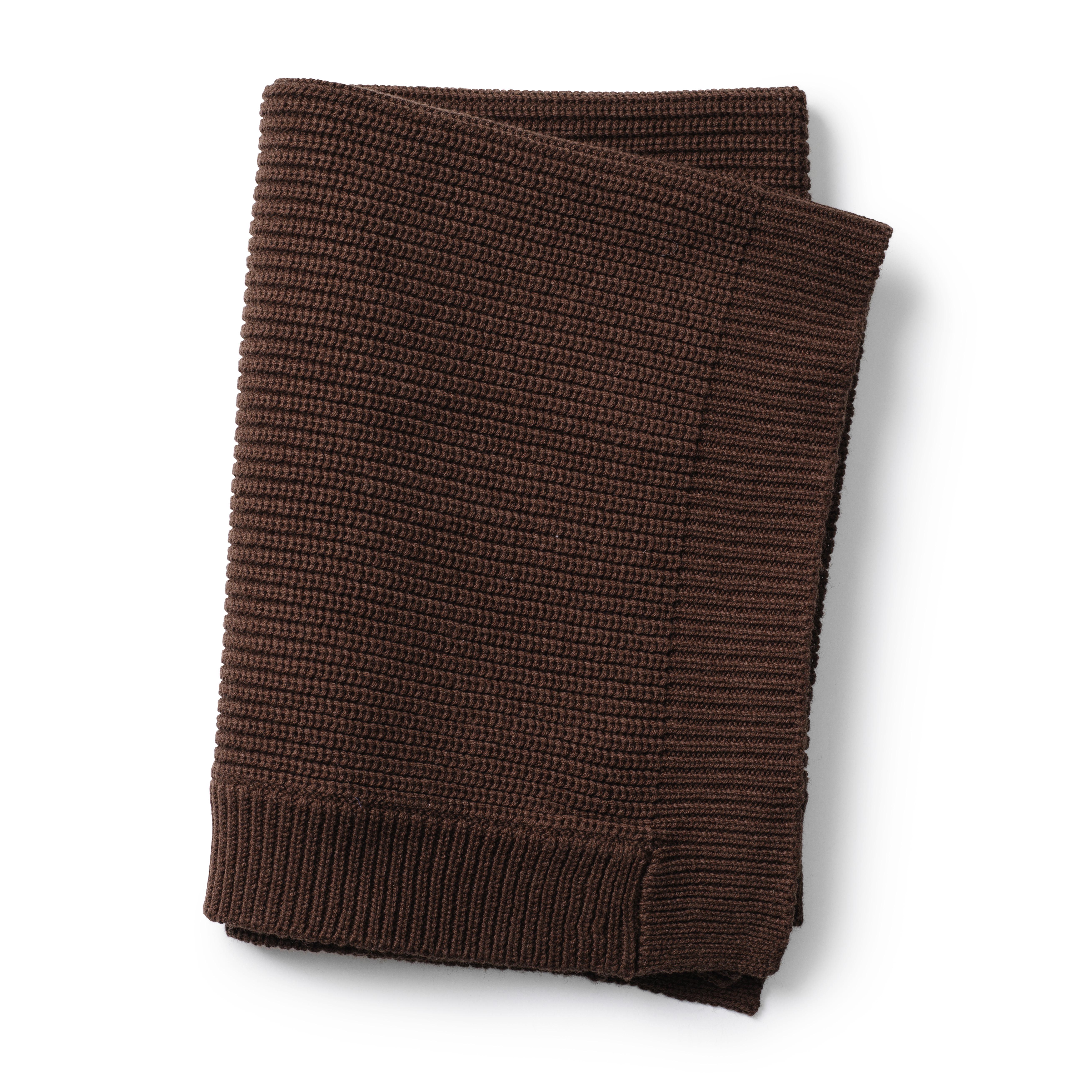 Elodie Details Wool Knitted Blanket- Chocolate  Chocolate - Elodie Details