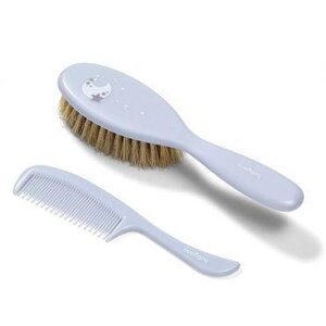 BabyOno 567/04 Hairbrush and comb, natural bristle Grey - BabyOno
