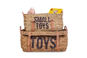 Childhome rattan basket + belt toys + small toys set of 2 Natural - Childhome