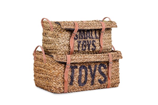 Childhome rattan basket + belt toys + small toys set of 2 Natural - Childhome