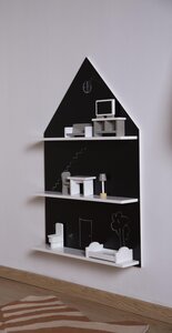 Childhome blackboard house - wall shelf Black/White - Joie