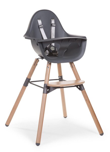 Childhome evolu 2 chair natural / anthracite 2 in 1 + bumper - Childhome
