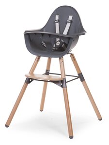 Childhome Evolu 2 chair 2in1 with bumper, Natural Anthracite - Peg-Perego