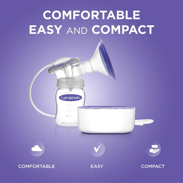 Lansinoh Compact Single Electric Breast Pump BPA/BPS free  Violet - Lansinoh