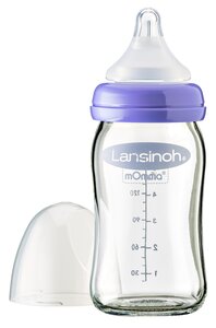Lansinoh Stiklinis buteliukas kūdikiui „Violet“, 160ml. - Lansinoh