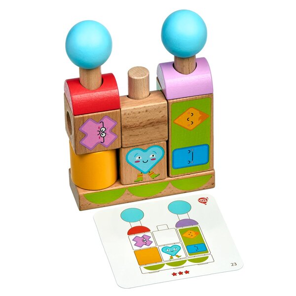 Lucy & Leo koka rotaļlieta Figures & Emotions Smart stacker - Lucy & Leo