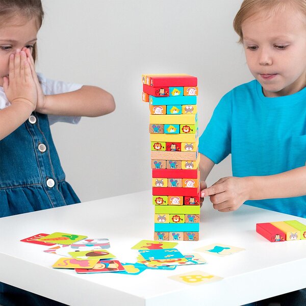 Lucy & Leo koka rotaļlieta Guess who Falling tower Game - Lucy & Leo