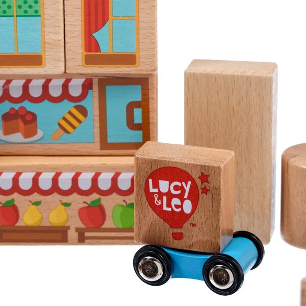 Lucy & Leo koka rotaļlieta Blocks (mid set, 25 ps) - Lucy & Leo