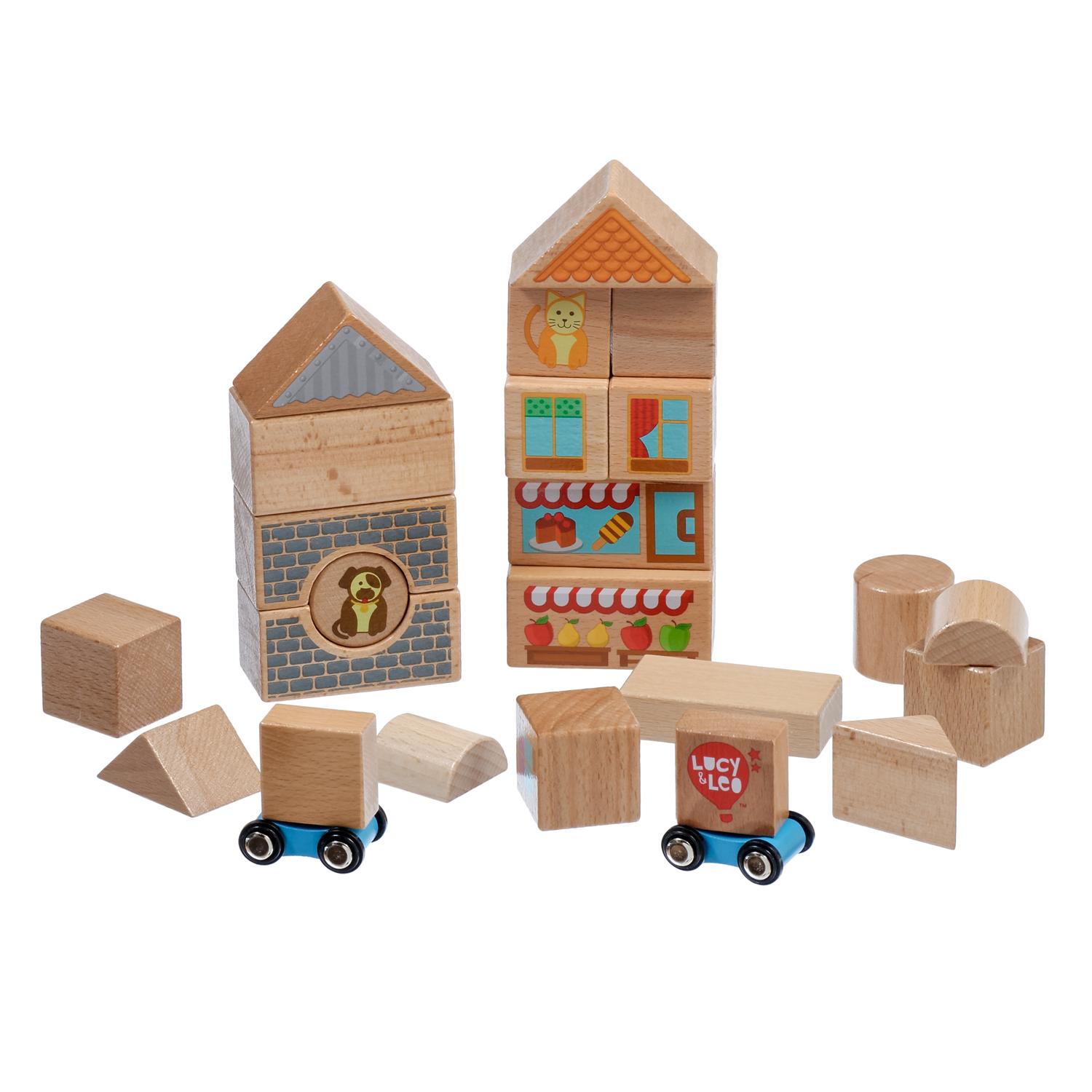 Lucy & Leo wooden toy Blocks (mid set, 25 ps) - Lucy & Leo