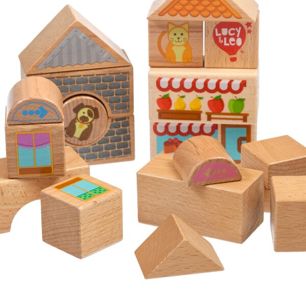 Lucy & Leo medinis žaislas Blocks (big set, 32 ps) - Lucy & Leo