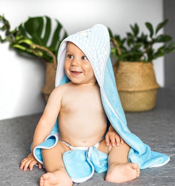 BabyOno bamboo hooded towel 100x100cm, Blue - BabyOno