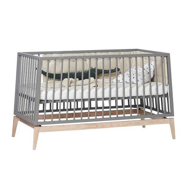 Leander Luna baby cot 140x70cm, Grey/Oak  - Leander