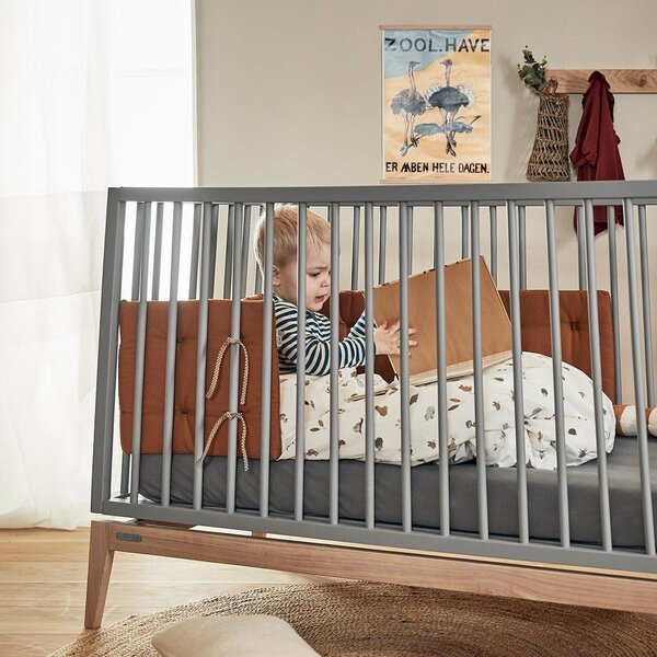 Leander Luna baby cot 140x70cm, Grey/Oak  - Leander