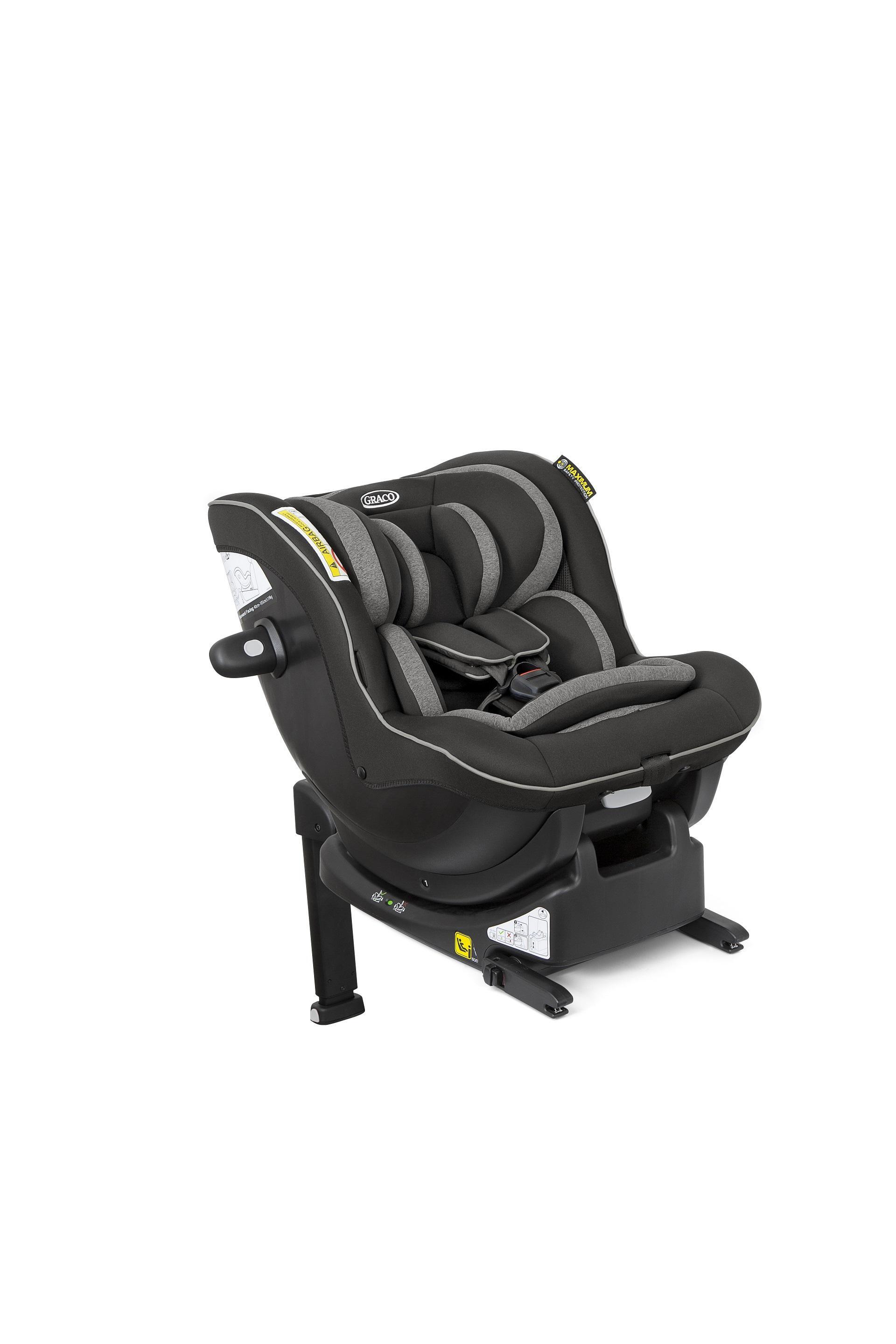 Graco autokrēsls Ascent (40-105cm) Black + ISOFIX bāze - Graco