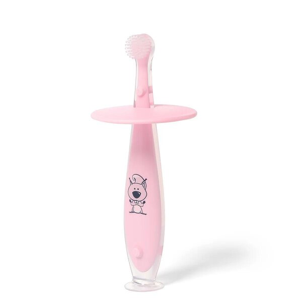 BabyOno Suction baby toothbrush 6m+, Pink/Blue - BabyOno