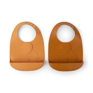 Done by Deer Peekaboo слюнявчик 2-pack Elphee, Mustard - Elodie Details