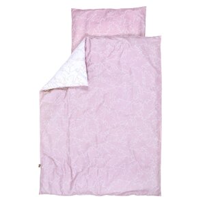 Nordbaby Bedding Set 100x130cm, Pink/Frozen Leaves - Nordbaby
