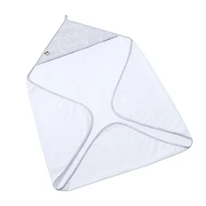 Nordbaby hooded towel 90x90cm, White/Grey - Nordbaby