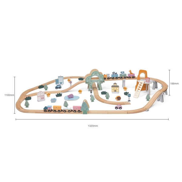 PolarB Train Set 90 pcs Multicolor - PolarB