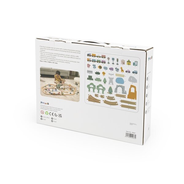 PolarB Train Set 90 pcs Multicolor - PolarB