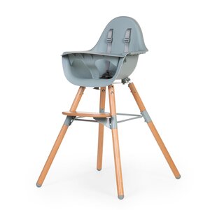 Childhome Evolu 2 highchair 2in1 with bumper, Natural Mint - Childhome