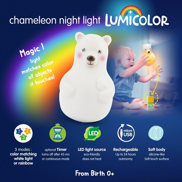 Pabobo naktinė lemputė Lumicolor Bear - Pabobo