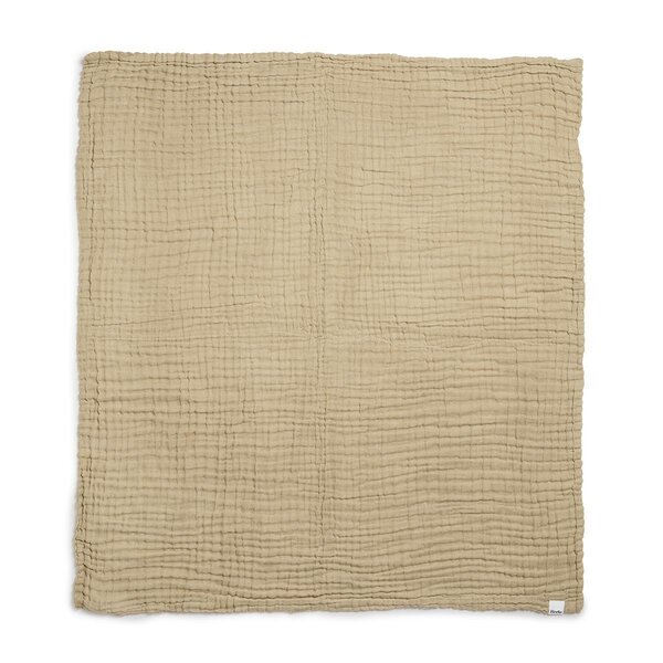 Elodie Details Crinkled Blanket 120x120cm, Pure Khaki - Elodie Details