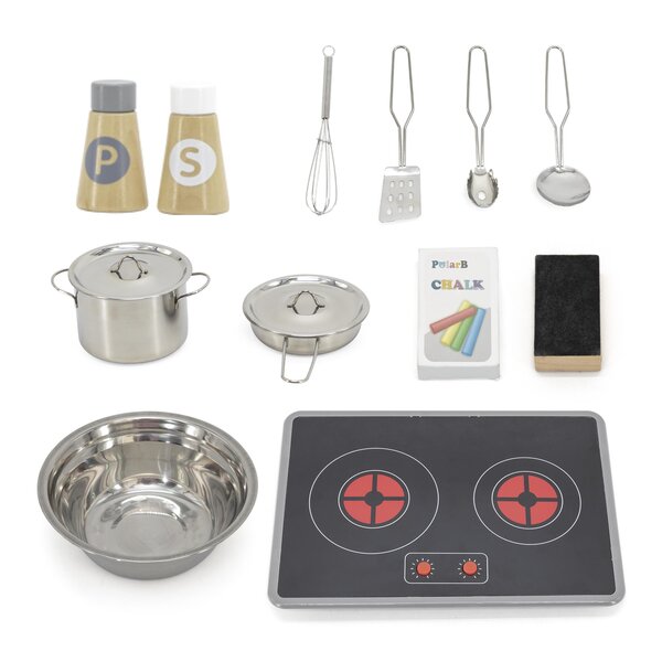 PolarB Little Chefs Kitchen with Light and Sound - Classic White - PolarB