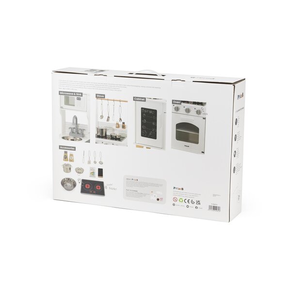 PolarB Little Chefs Kitchen with Light and Sound - Classic White - PolarB