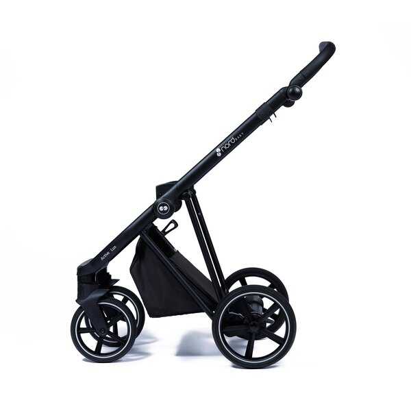 Nordbaby Active Lux stroller set Nickel Grey, Black frame - Nordbaby