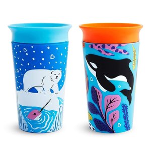 Munchkin Sippy Cup 2pk 266ml Wildlove Miracle 360 Polar Bea - Munchkin