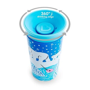 Munchkin Sippy Cup 2pk 266ml Wildlove Miracle 360 Polar Bea - Munchkin