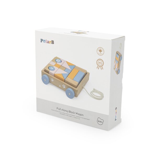 PolarB Pull Along Block Wagon - PolarB