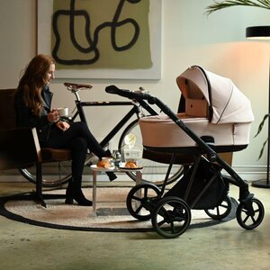 Nordbaby Active Lux vežimėlio komplektas Peony Beige, Black frame - Nordbaby