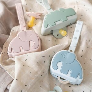 Done by Deer silicone pacifier pouch Elphee Blue - Bibs