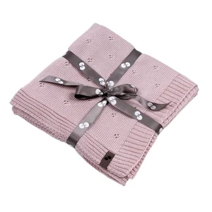 Nordbaby Knitted Bamboo Blanket 80x100cm, Bambia Peony - Nordbaby